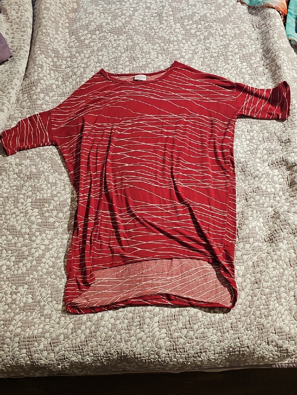 LuLaRoe Red Striped Dolman Tunic